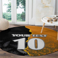 Custom New Zealand and Australia Rugby Championship 2024 Round Carpet Maori Warrior and Kangaroo Mascot with Fern Aboriginal