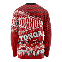 Tonga Rugby Long Sleeve Shirt Sipi Tau Dance Ngatu Pattern LT03 - Polynesian Pride