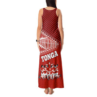 Tonga Rugby Tank Maxi Dress Sipi Tau Dance Ngatu Pattern LT03 - Polynesian Pride