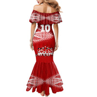 Personalised Tonga Rugby Mermaid Dress Sipi Tau Dance Ngatu Pattern LT03 - Polynesian Pride