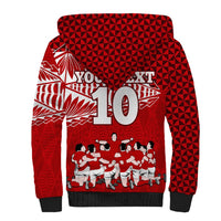 Personalised Tonga Rugby Sherpa Hoodie Sipi Tau Dance Ngatu Pattern LT03 - Polynesian Pride