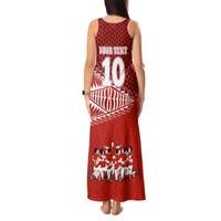 Personalised Tonga Rugby Tank Maxi Dress Sipi Tau Dance Ngatu Pattern LT03 - Polynesian Pride