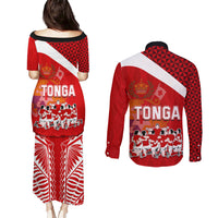 tonga-rugby-couples-matching-puletasi-dress-and-long-sleeve-button-shirts-sipi-tau-dance-coat-of-arms-ngatu-pattern