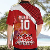 Personalised Tonga Rugby Hawaiian Shirt Sipi Tau Dance Coat of Arms Ngatu Pattern LT03 - Polynesian Pride