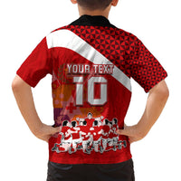 Personalised Tonga Rugby Hawaiian Shirt Sipi Tau Dance Coat of Arms Ngatu Pattern LT03 - Polynesian Pride