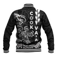 Cook Islands Va'a Polynesian Art Tattoo Baseball Jacket Black Color LT03 - Polynesian Pride