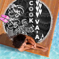 Cook Islands Va'a Polynesian Art Tattoo Beach Blanket Black Color LT03 - Polynesian Pride