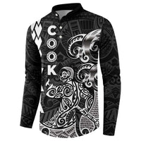Cook Islands Va'a Polynesian Art Tattoo Button Sweatshirt Black Color LT03 - Polynesian Pride
