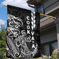 Cook Islands Va'a Polynesian Art Tattoo Garden Flag Black Color LT03 - Polynesian Pride