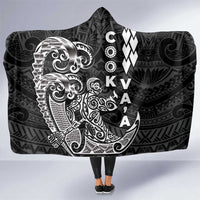 Cook Islands Va'a Polynesian Art Tattoo Hooded Blanket Black Color LT03 One Size Black - Polynesian Pride