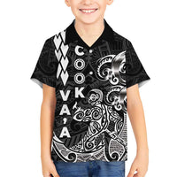 Cook Islands Va'a Polynesian Art Tattoo Kid Hawaiian Shirt Black Color LT03 Kid Black - Polynesian Pride