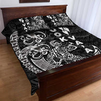 Cook Islands Va'a Polynesian Art Tattoo Quilt Bed Set Black Color LT03 - Polynesian Pride