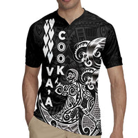Cook Islands Va'a Polynesian Art Tattoo Rugby Jersey Black Color LT03 - Polynesian Pride