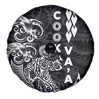 Cook Islands Va'a Polynesian Art Tattoo Spare Tire Cover Black Color LT03 - Polynesian Pride