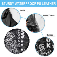 Cook Islands Va'a Polynesian Art Tattoo Spare Tire Cover Black Color LT03 - Polynesian Pride