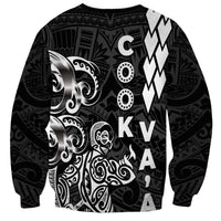 Cook Islands Va'a Polynesian Art Tattoo Sweatshirt Black Color LT03 - Polynesian Pride