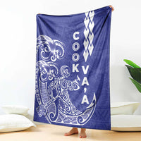 Cook Islands Va'a Polynesian Art Tattoo Blanket Blue Color LT03 - Polynesian Pride