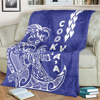 Cook Islands Va'a Polynesian Art Tattoo Blanket Blue Color LT03 - Polynesian Pride
