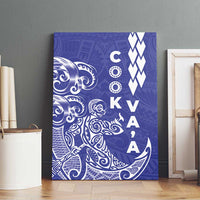 Cook Islands Va'a Polynesian Art Tattoo Canvas Wall Art Blue Color LT03 - Polynesian Pride