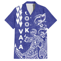 Cook Islands Va'a Polynesian Art Tattoo Hawaiian Shirt Blue Color LT03 Blue - Polynesian Pride