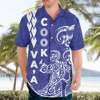 Cook Islands Va'a Polynesian Art Tattoo Hawaiian Shirt Blue Color LT03 - Polynesian Pride