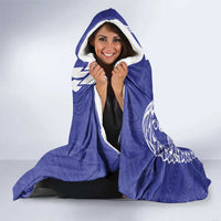 Cook Islands Va'a Polynesian Art Tattoo Hooded Blanket Blue Color LT03 - Polynesian Pride