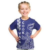 Cook Islands Vaa Polynesian Art Tattoo Kid T Shirt Blue Color