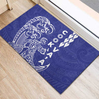 Cook Islands Va'a Polynesian Art Tattoo Rubber Doormat Blue Color LT03 - Polynesian Pride