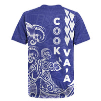 Cook Islands Va'a Polynesian Art Tattoo Rugby Jersey Blue Color LT03 - Polynesian Pride