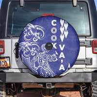 Cook Islands Va'a Polynesian Art Tattoo Spare Tire Cover Blue Color LT03 Blue - Polynesian Pride