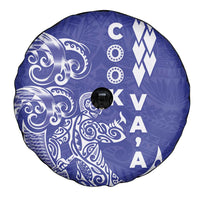 Cook Islands Va'a Polynesian Art Tattoo Spare Tire Cover Blue Color LT03 - Polynesian Pride