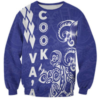 Cook Islands Va'a Polynesian Art Tattoo Sweatshirt Blue Color LT03 Unisex Blue - Polynesian Pride