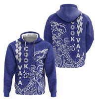 Cook Islands Vaa Polynesian Art Tattoo Zip Hoodie Blue Color