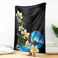 Hawaiian Plumeria and Turtle Blanket with Polynesian Tribal Art Pattern Vintage Vibes LT03 - Polynesian Pride