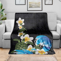 Hawaiian Plumeria and Turtle Blanket with Polynesian Tribal Art Pattern Vintage Vibes LT03 - Polynesian Pride