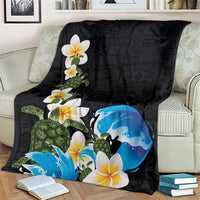 Hawaiian Plumeria and Turtle Blanket with Polynesian Tribal Art Pattern Vintage Vibes LT03 - Polynesian Pride