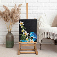 Hawaiian Plumeria and Turtle Canvas Wall Art with Polynesian Tribal Art Pattern Vintage Vibes LT03 - Polynesian Pride