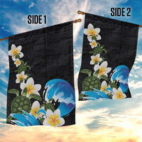Hawaiian Plumeria and Turtle Garden Flag with Polynesian Tribal Art Pattern Vintage Vibes LT03 - Polynesian Pride