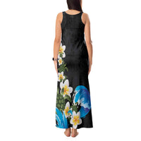 Hawaiian Plumeria and Turtle Tank Maxi Dress with Polynesian Tribal Art Pattern Vintage Vibes LT03 - Polynesian Pride