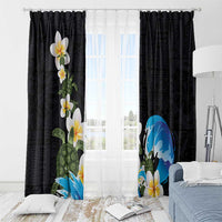 Hawaiian Plumeria and Turtle Window Curtain with Polynesian Tribal Art Pattern Vintage Vibes LT03 - Polynesian Pride