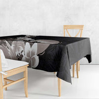 Hawaiian Plumeria and Turtle Tablecloth with Polynesian Tribal Art Pattern Grayscale Color LT03 - Polynesian Pride