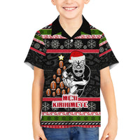 Personalized New Zealand Meri Kirihimete Hawaiian Shirt Maori Warrior with Rugby Christmas Tree LT03 - Polynesian Pride