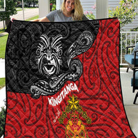 The Kingitanga - Maori King Movement Quilt Ko Te Mana Motuhake Emblem with Moko and Polynesian Art Tattoo
