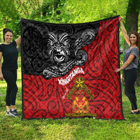 The Kingitanga - Maori King Movement Quilt Ko Te Mana Motuhake Emblem with Moko and Polynesian Art Tattoo