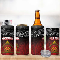 Personalised The Kingitanga - Maori King Movement 4 in 1 Can Cooler Tumbler Ko Te Mana Motuhake Emblem with Silver Ferns and Polynesian Art Tattoo LT03