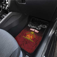Personalised The Kingitanga - Maori King Movement Car Mats Ko Te Mana Motuhake Emblem with Silver Ferns and Polynesian Art Tattoo