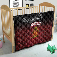 Personalised The Kingitanga - Maori King Movement Quilt Ko Te Mana Motuhake Emblem with Silver Ferns and Polynesian Art Tattoo