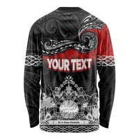 Personalised The Kingitanga - Maori King Movement Long Sleeve Shirt Te Paki-o-Matariki with Silver Ferns and Polynesian Art Tattoo