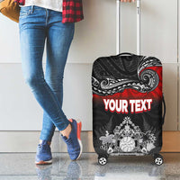 Personalised The Kingitanga - Maori King Movement Luggage Cover Te Paki-o-Matariki with Silver Ferns and Polynesian Art Tattoo