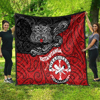 Maori Kotahitanga Quilt Aotearoa Spirit with Maori Mask and Polynesian Art Tattoo
